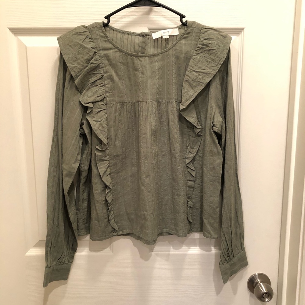 NWOT Loft Green Blouse